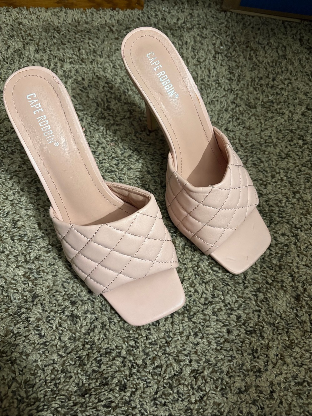 Cape Robbin Blush Quilted Square-Toe heels